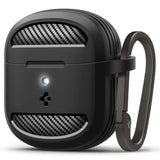 Spigen Rugged Armor Designed for Google Pixel Buds 2a Case (2025) Cover with Keychain - Matte Black