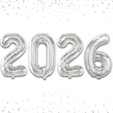 16 Inch Silver 2026 Number Balloons New Year Party Supplies