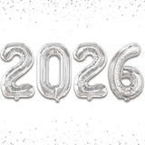 16 Inch Silver 2026 Number Balloons New Year Party Supplies