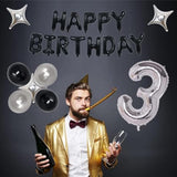 19Th Black Silver Birthday Party Decorations For Men Women, Happy 19 Birthday Party Supplies With Black Happy Birthday Banner, Silver Foil Stars, Happy Birthday Balloons For 19Th Birthday