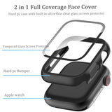 6 Pack Apple Watch 45mm Case Series 7-9 Tempered Glass Full Coverage