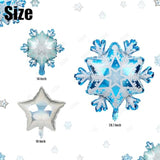 Snowflake Star Shapes Winter Holiday Theme Birthday Party Mylar Foil Christmas Decor Balloons