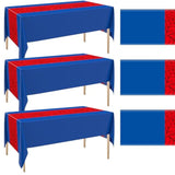 3 Pcs 54 X 108 Inch Spider Birthday Party Tablecloth Plastic Disposable Hero Table Cover Large Plastic Rectangular Table Cover For Spider Birthday Party Decorations (Red And Blue)