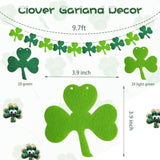 8 Pack Felt Heart Valentines Banner St. Patricks Garland,Shamrock Clov