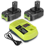 2Pack 3.5Ah P102 Battery For Ryobi 18V Battery And P117 Charger Combo Compatible For Ryobi 18 Volt One+ P103 P104 P105 P107 P109 P190 P191 P122 Power Tools