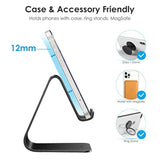 Omoton Upgraded Aluminum Cell Phone Stand, C1 Durable Cellphone Dock With Protective Pads, Smart Stand Designed For 14 Plus, 14/13/12/11 Pro Max Xr Xs, Ipad Mini, Android Phones?Black