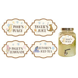 8Pcs Winnie Baby Shower Decorations Drink Labels & Party Decor for Pooh Theme