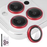 Camera Lens Protector For Iphone 16 Pro & Iphone 16 Pro Max, Tempered Glass Lens Protector Aluminum Alloy Ring Camera Cover Fits For Iphone 16 Pro/16 Pro Max (Red)