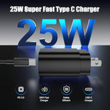 25W Type C Super Fast Charging 4-Pack,Usb C Wall Charger Block With 2×6Ft + 2×10Ft Usb C To C Cables For Samsung Galaxy S25 Ultra/S25+/S25/S24/S23/S22/Note 20 Series (Etl/Fcc Certified)