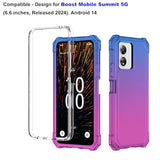 For Boost Summit 5G Cell Phone Case, With Screen Protector, Dual Layer Protective, Shockproof Corner Tpu Bumper, Slim Silicone Heavy Duty Cover For Boost Mobile Summit 5G-Blue