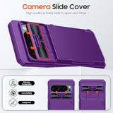 Purple Shockproof Wallet Case for Pixel 9/9 Pro with Card Holder, Kickstand, RFID