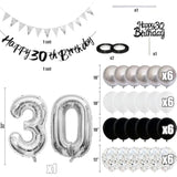 30Th Birthday Decorations For Men, Navy Blue Silver 30Th Birthday Balloons With Blue Happy 30Th Banner 30 Cake Topper Decor Number 30 Balloon For Women 30Th Party Decoration
