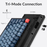 V3 Max Tkl Wireless Mechanical Keyboard, Qmk/Via Rgb Bluetooth/2.4 Ghz/Wired, 87 Keys Hot-Swappable With Gateron Brown Switch, Compatible With Mac Windows Linux