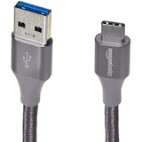 Usb-C To Usb-A 3.1 Gen 1 Fast Charger Cable, Nylon Braided Cord, 5Gbps High-Speed For Apple Iphone 16/15, Ipad, Samsung Galaxy, Tablets, Laptops, 6 Foot, Dark Gray