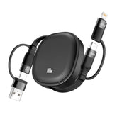 5 In 1 Retractable Usb Type C Cable 100W, Multi Fast Charging Cable 5A Charging Cord Usbc Cable With Usb C/A To Lightning/C Travel Charger For Iphone 16 15 Series,Macbook,Ipad,Samsung S24/S23+(3.86Ft)