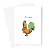 I Love Your Cock Greeting Card | Funny Valentines Card For Him, Anniversary, For Boyfriend, Husband