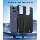 For Motorola Moto G-Power-5G-2025 Case: Dual Layer Protective Heavy Duty Cell Phone Cover Shockproof Rugged With Non Slip Textured Back - Protection Bumper Tough 6.8 Inch (Black)