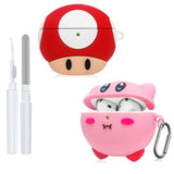 2 Pack Cute Case For Airpods 4Th Generation Case, Anime Funny Soft Silicone Cover With Cleaning Kit & Keychain, Shockproof Protective Cover For Kids Women, For Apple Airpods 4 2024, Pink & Red