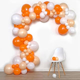 50pcs Orange & White Balloons – 12" Latex and Confetti Balloons for Party Decorations