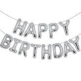 Silver Happy Birthday Balloon 16 Inch Mylar Foil Letters Balloons Happy Birthday Banner For Kids Child Adults Boys Girls Happy Birthday Sign Birthday Party Decorations Supplies