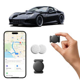 Car Gps Tracking Device For Vehicles, 1Pcs Real Time Gps Tracker For Car Work With Find My (Ios Only), No Monthly Fee Gps Tracker (White Tracker, White Magnetic Case)