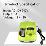 P117 3.0A 12~18V Dual USB Ports Battery Charger Replacement for Ryobi Charger Compatible with Ryobi Battery NiCd/NiMH/Li-ion Battery P100 P101 P102 P103 P105 P106 P107 P108 P112 P200
