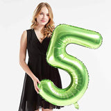 Green Foil 40 In 75 Helium Jumbo Number Balloons, 75Th Birthday Decora