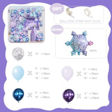 Snowflake Balloons Arch Garland Kit,146Pc Winter Wonderland Decorations Blue Purple Balloon For Christmas A Little Snowflake Is On The Way Baby Shower Ice Snow Princess Birthday Party