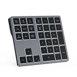 Bluetooth & 2.4G Usb Wireless Numeric Keypad For Laptops, Pc Computers Macbooks & Tablets, Dual Mode Number Pad 34 Keys With 7-Color Backlit For Windows, Macos & Ios, Gray