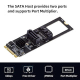 Ngff Key B+M Pci Express To Sata 3.0 6Gbps Dual Ports Vertical Horizontal Adap