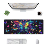 Butterfly Large Mouse Pad Extended Desk Pads Game Mouse Mat Non-Slip Keyboard Pad With Stitched Edges Waterproofinch For Office Home 31.5X11.8