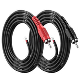 Rca To Speaker Wire Adapter, 18Awg 2 Pack 3Ft Rca Male Plug To Bare Cable Open