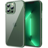 Jetech Case For 13 Pro Max 6.7-Inch, Non-Yellowing Shockproof Phone Bumper Cover, Anti-Scratch Clear Back (Alpine Green)
