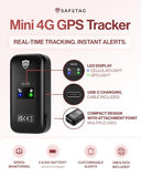 Mini 4G - 4G Lte Rechargeable Mini Gps Tracker, Car, Van, Motorbike Etc. 34-205 Countries, Real Time Tracking And Notifications, 7 Day Free Trial - Sim Included, 12 Month