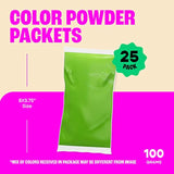 100G Color Powder Packs - 25 Pack - 10 Vibrant Colors In Clear Bags - Non-Toxic & Gluten-Free - Great For Holi, Color Wars, Fun Run, Gender Reveal & Summer Camp