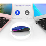 Bluetooth Wireless Mouse For Laptop Mac Macbook Macbook Air Macbook Pro Pc Desktop Computer Windows Chromebook Notebook (Blue Black)