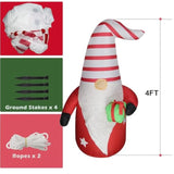 4 Ft Christmas Inflatable Gnome Outdoor Decoration Lighted Decoration Outdoor, Xmas Blow Up Gnome For Holiday Christmas