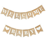 Welcome Baby Sign - Elegant Boy And Girl Announcement Banner - Newborn Birth Sign - Adorable Baby Shower Decor