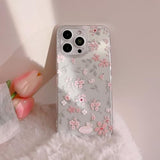 Compatible For Iphone 16 Pro Case For Clear Pink Flower Cute Aesthetic Design Floral Women Teen Girls Silicone Slim Cover Protection Phone Cases-Clear