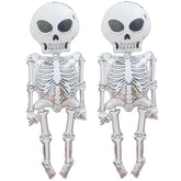 2Pcs 34x62" Scary Skeleton Foil Balloons - Life-Size Skull for Halloween & Haunted House