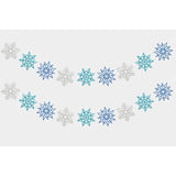 2 Pieces Snowflake Garland Banner Christmas Hanging Decorations, Winter Wonderland Decorations Frozen Birthday Party Supplies, Paper Snowflake Streamer For Holiday New Year Party Home Decor