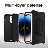 OtterBox iPhone 14 Pro Max (ONLY) Defender Series Case - BLACK , Rugged & Durable, with Port Protection, Includes Holster Clip Kickstand