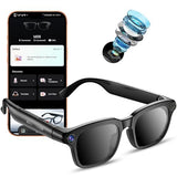 Ai Smart Glasses with Camera, 4K 8MP HD Photo and Video Recording with Real-Time Translation/Object Recognition/AI Voice Q&A/Recording, Calls and