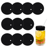 10 Pcs Drink Cover Scrunchies Reusable Cap Scrunchie Drink Covers For Drinks Elastic Stretchable Polyester Cup Covers Bar Party Cup Cover With Straw Hole For Women Fits Most Glass Cups