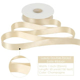 Champagne Satin Ribbon 1 Inch Silk Satin Ribbon 50 Yards Double Face S