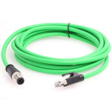 M12 4 Pin D-Code To Rj45 Gigabit Cognex Industrial Camera Network Cord Cat5 Sh
