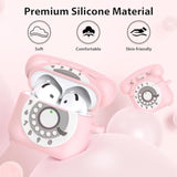 Compatible With Airpods 4 Case 2024 With Cleaner Kit, Retro Phone Design For Airpod 4Th Generation Case Cover, Soft Silicone Shockproof Protective Case For Air Pods 4 Cases Cute (Pink)