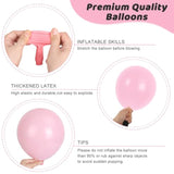 135Pcs Baby Pink Balloons Different Sizes 18 12 10 5 Inch For Garland Arch, Light Pastel Pink Latex Balloon For Wedding Birthday Party Baby Shower Gender Reveal Anniversary Decorations