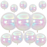 12-Pcs Iridescent 4D Foil Balloons Set Holographic Party Decoration
