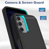 Samsung Galaxy S23 FE Case Dual Layer Protective Heavy Duty Cell Phone Cover with Screen Protector Military Grade Bumper Tough Black